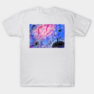 Space. Universe. based on the work of Antoine de Saint-Exupery "The Little Prince". T-Shirt